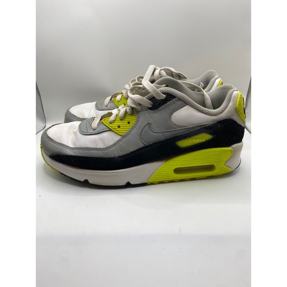 Nike Other - Kids Nike Air Max 90 Sneakers White Gray Neon Yellow Green Size 7Y‎